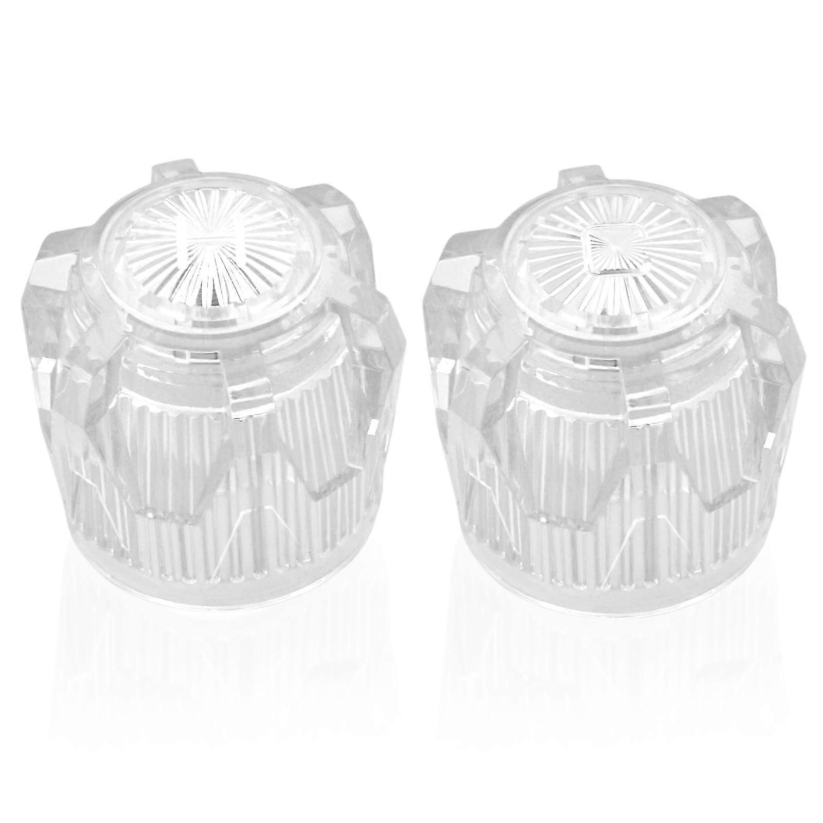 RV Shower Faucet Knobs Hot and Cold, Replacement for Mobile Home Bathtub, Clear Acrylic 2Pack