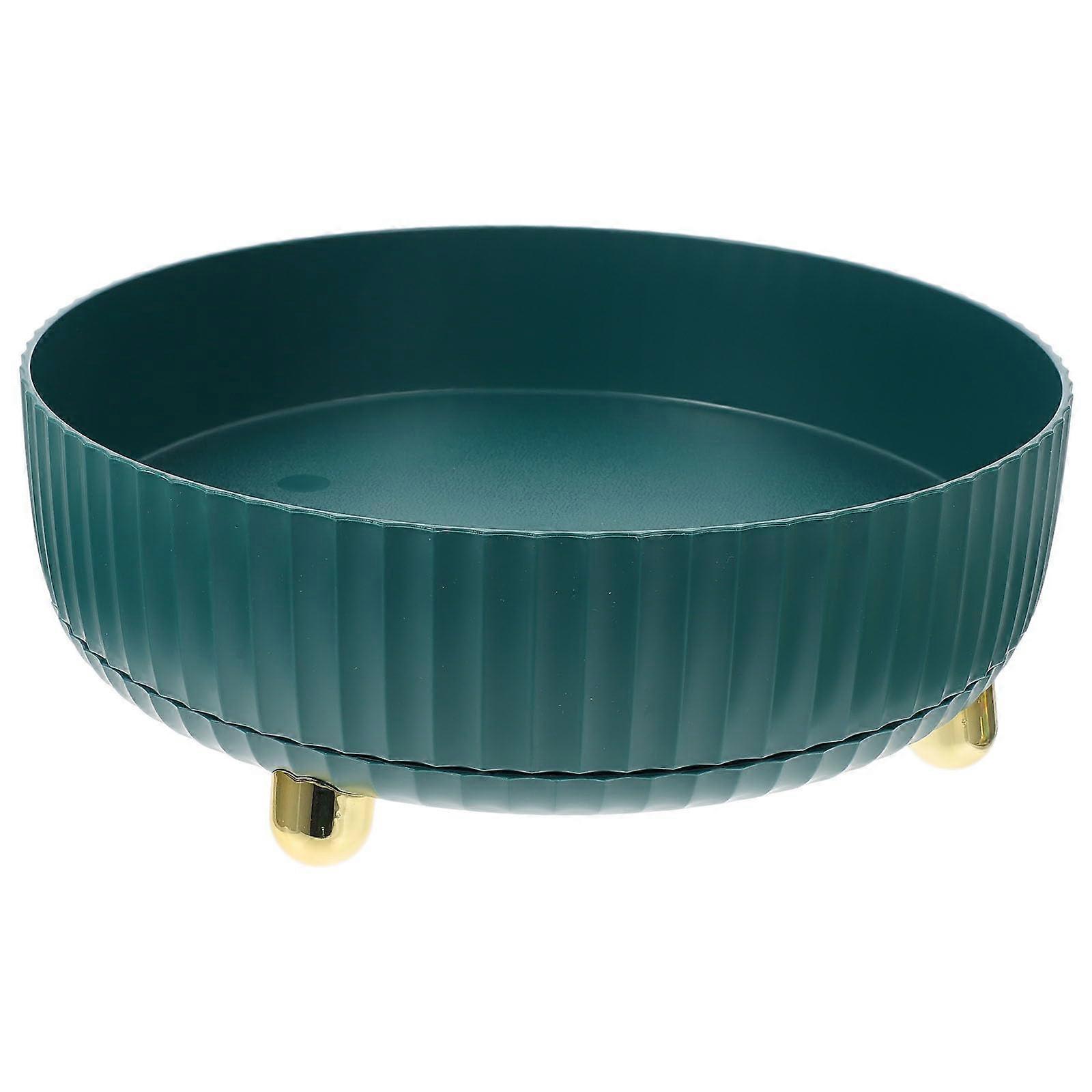 Rotating Spice Rack 360° Easy Rotation Kitchen Countertop Organizer Plastic Lazy Susan Peacock Green