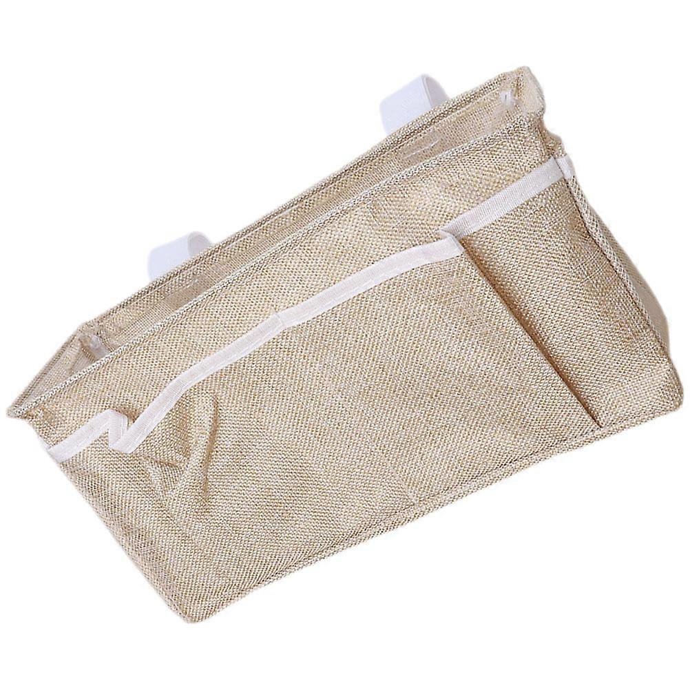 Dormitory Hanging Basket Bed Organizer for Storage 3Pcs Beige Bag