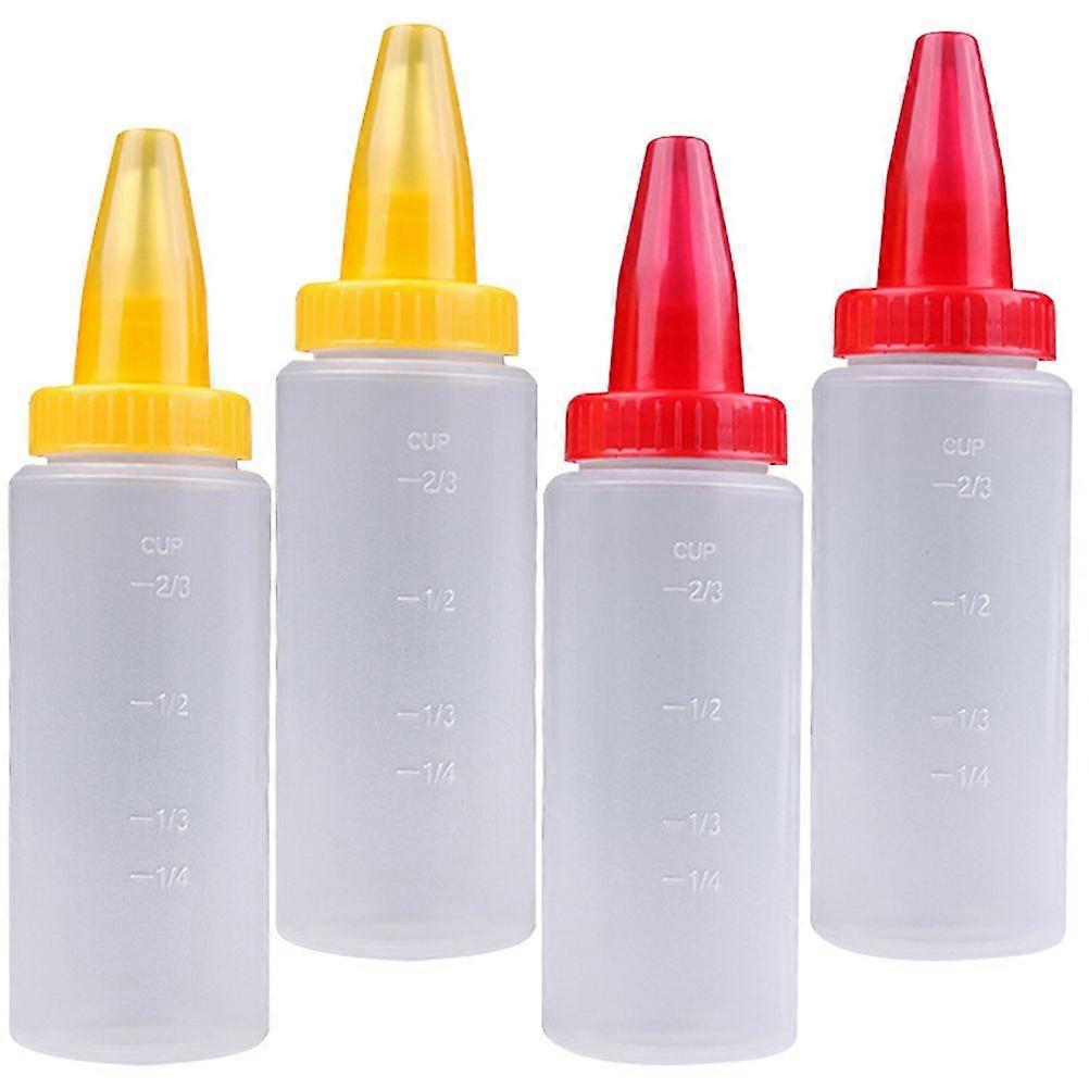 4Pcs Household Squeeze Bottles Multi-function Icing Bottles Transparent Dispensing Bottles