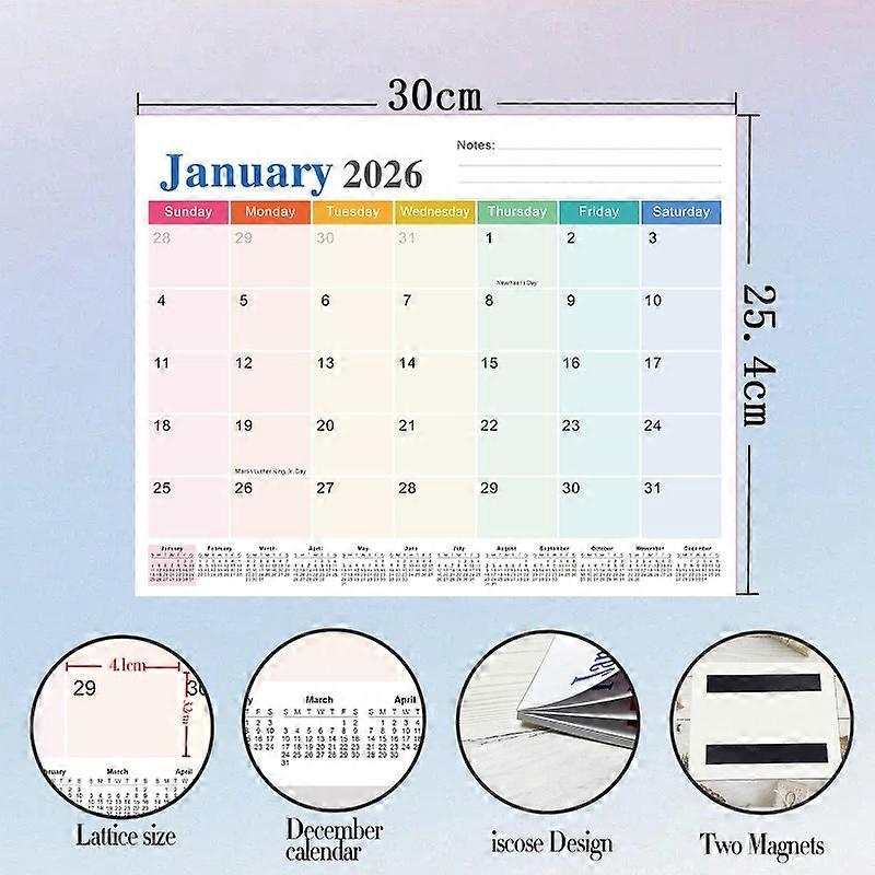 2026 Magnetic Tearable Fridge Magnet Calendar 18 Months January 2026 To ...