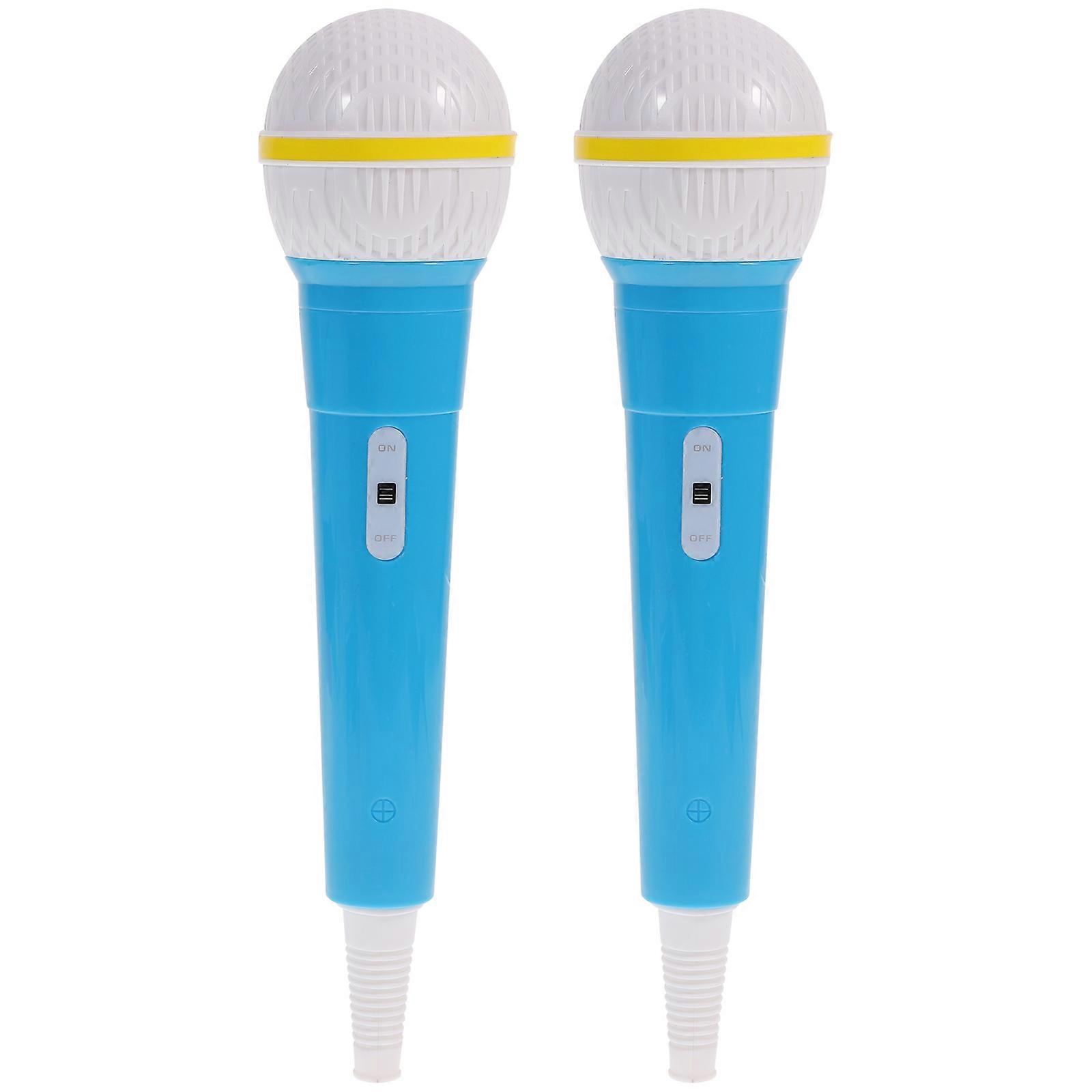 Plastic Microphone Prop Realistic Design Kids 21x5x5cm Simple Appearance 2Set