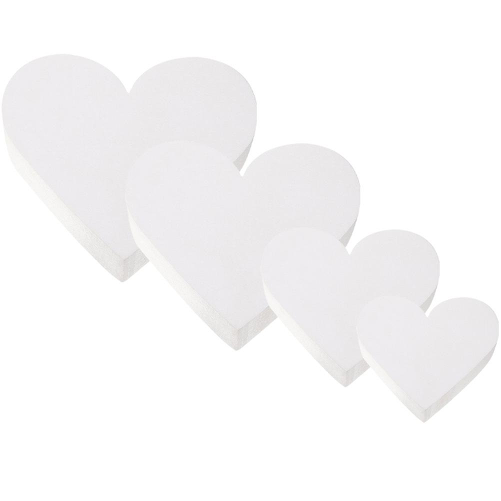 Heart-Shaped Foams Cake Models for Decoration White 4Pcs Baking Models