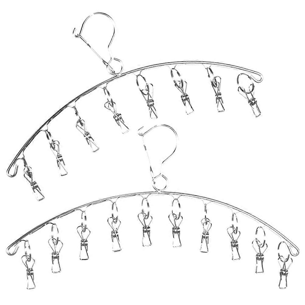 Silver Sock Dryer Rack Stainless Steel for Laundry Hanging 2Pcs