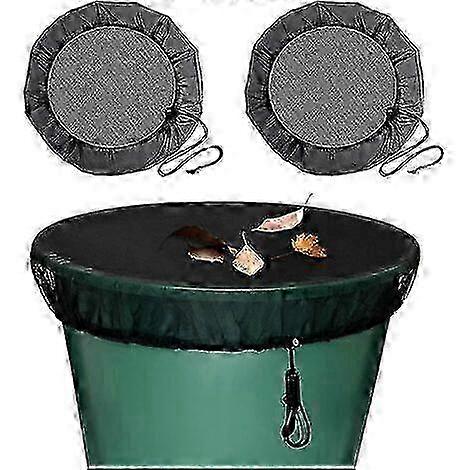 25-26 2 Pcs Rain Barrel Net with Drawstring, Adjustable Mosquito & Leaf Protection Cover