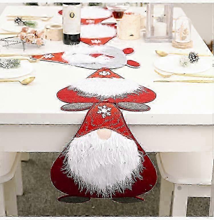 Red Santa Table Runner Set - 5-piece Christmas/wedding Table Decor