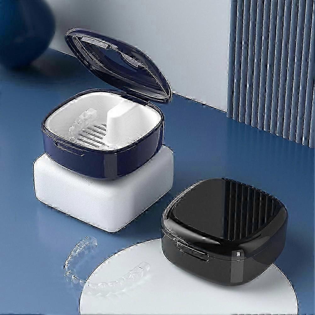 Portable Denture Storage Box for Soaking and Cleaning Braces