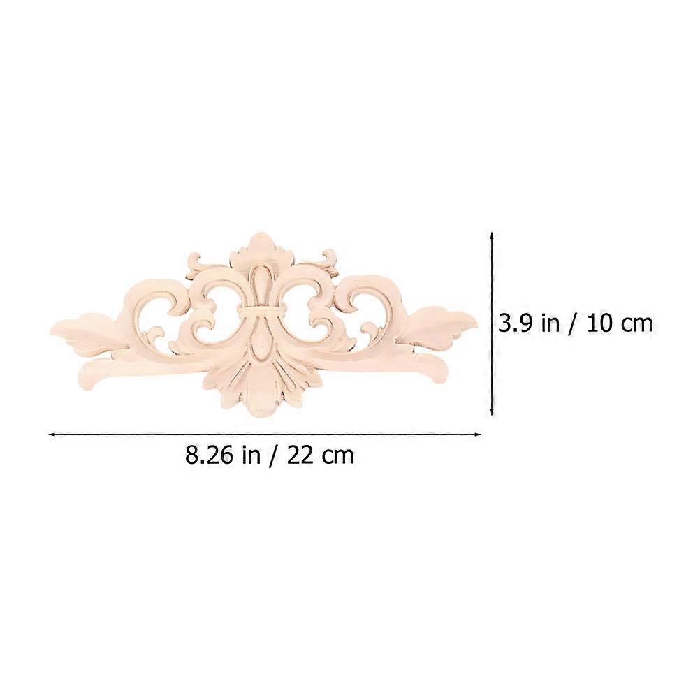Wood Carved Onlay for Decor Beige Synhetic Material 2pcs