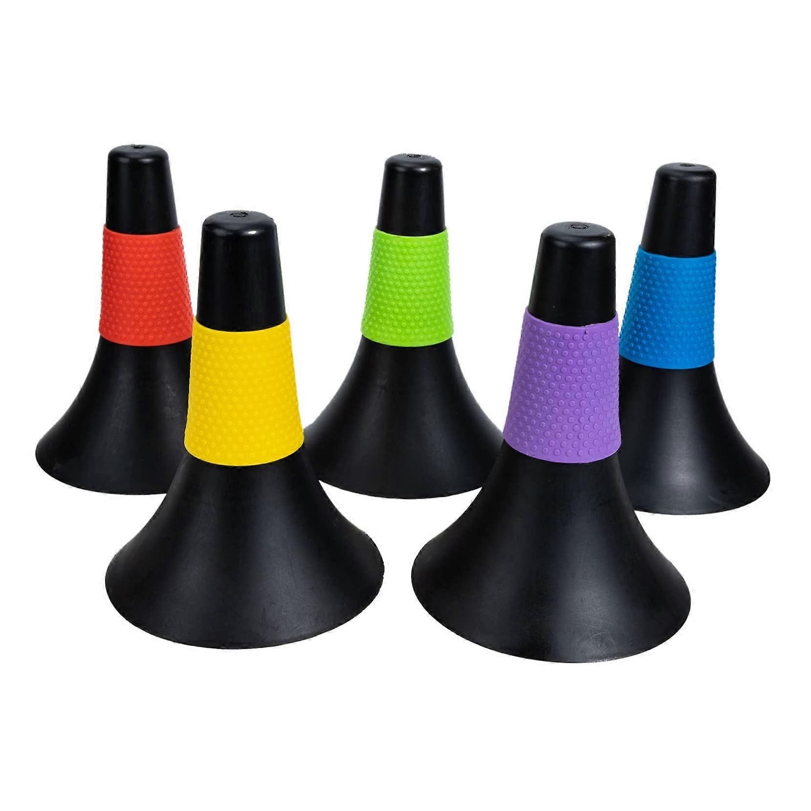 Soccer Training Cones Set 5pcs Horn Shape for Drills and Agility Practice Durable Flexible Build