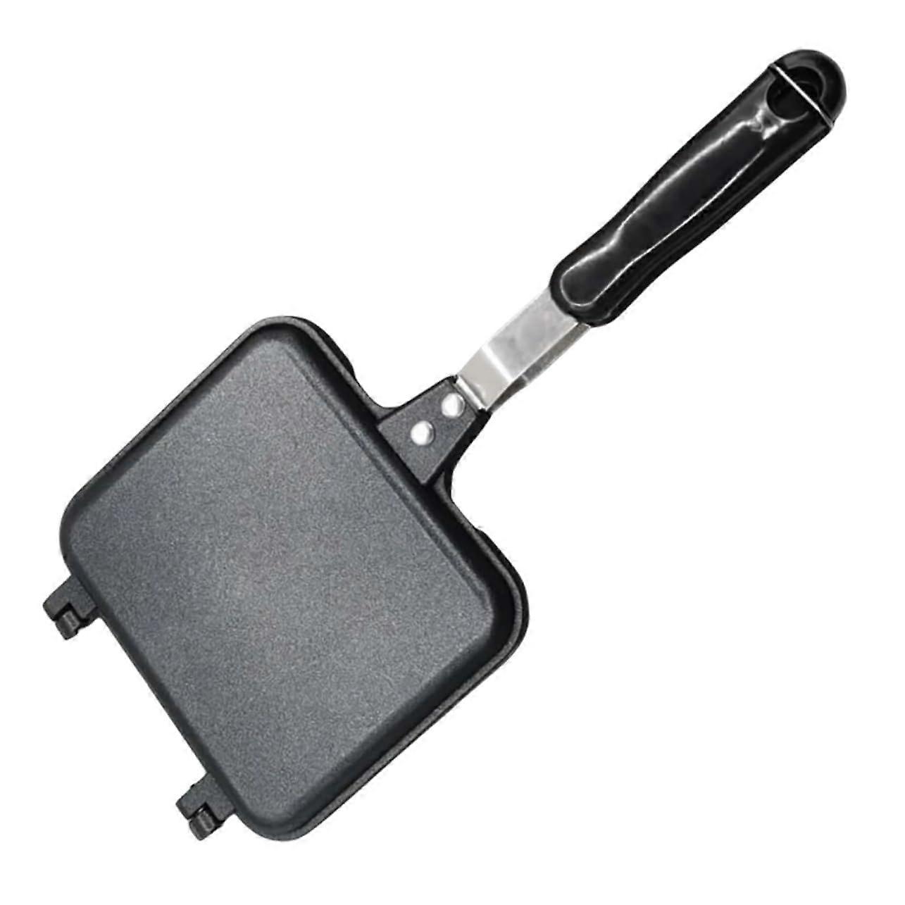 Non Stick Sandwich Maker Double Sided Grill Pan with Ergonomic Handle for Breakfast Home Camping
