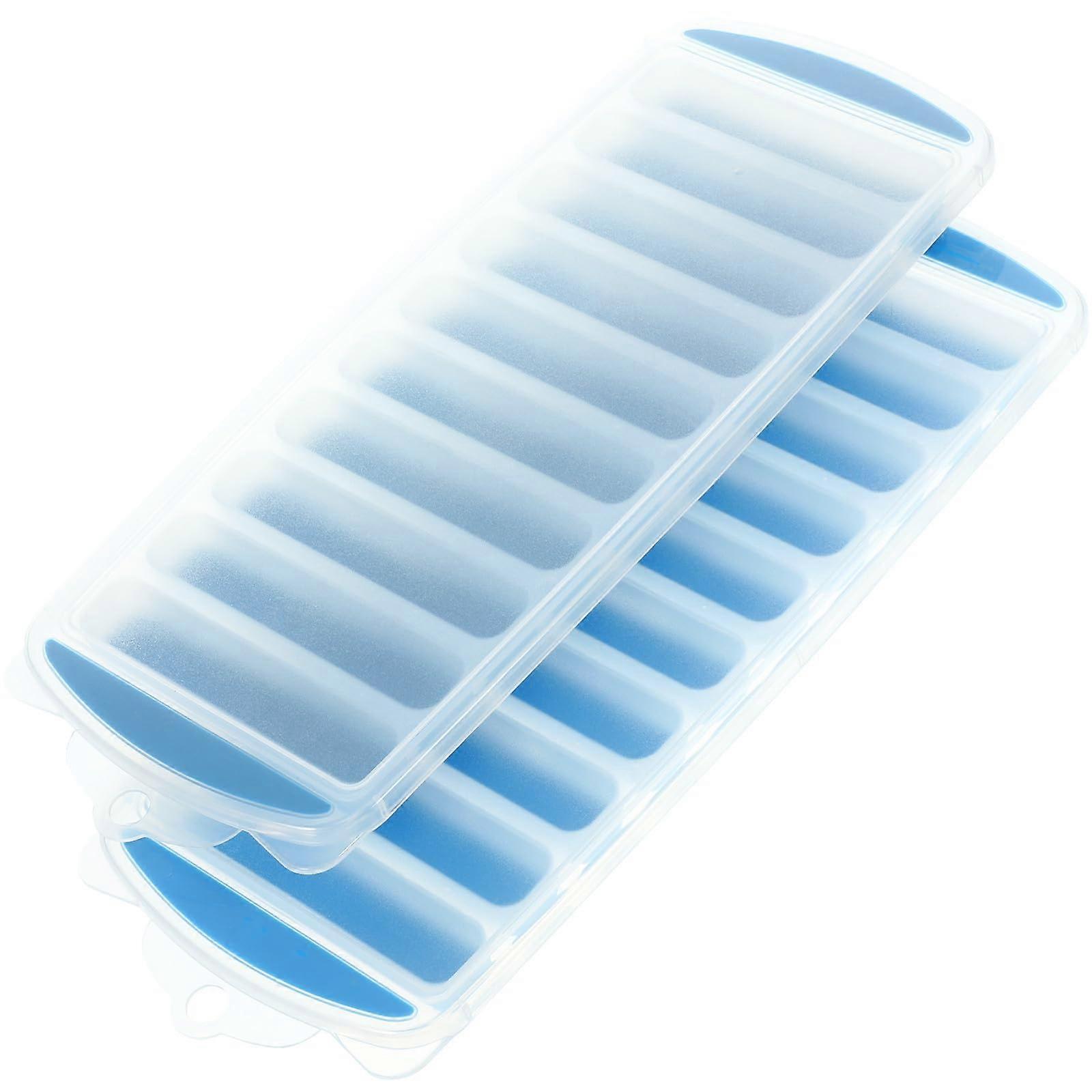2 Sets Ice Cube Tray with Lid Silicone Stackable Easy Release Food Grade Molds for Freezer Drinks