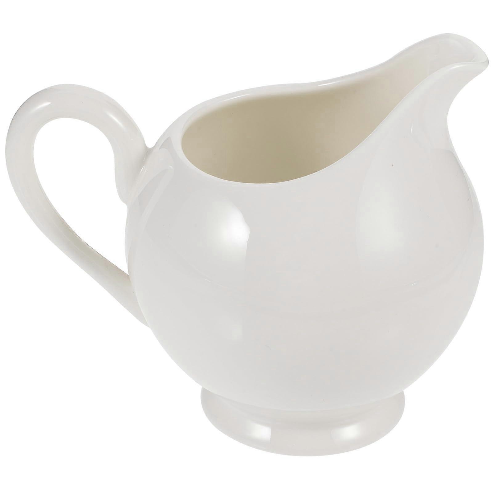 Ceramic Milk Pitcher with Precision Dripless Spout, Vintage Cream Server for Coffee and Tea