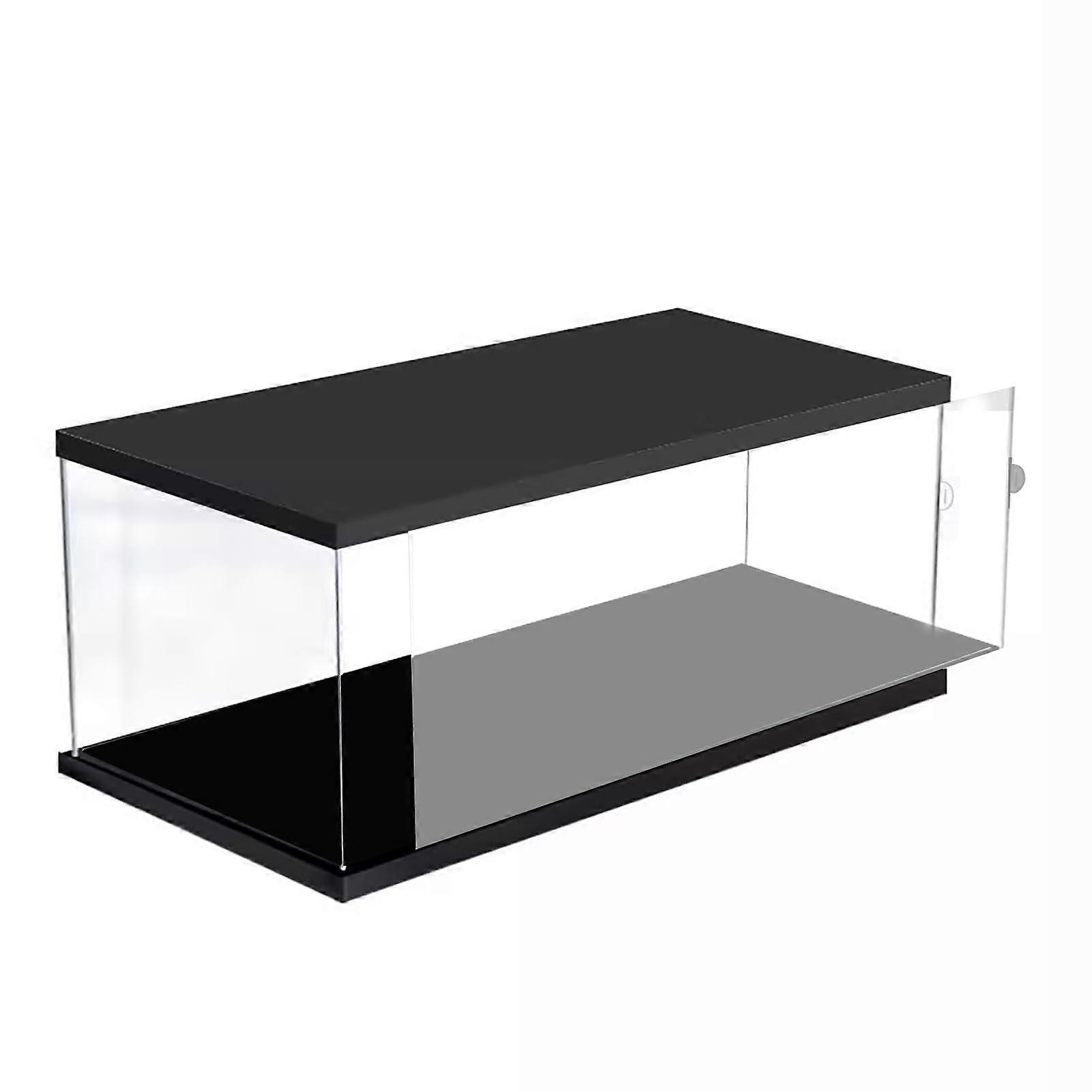 Acrylic Display Case with Sliding Door for Baseball Cap, Stackable Clear Box Dust Protection 15x15x30cm