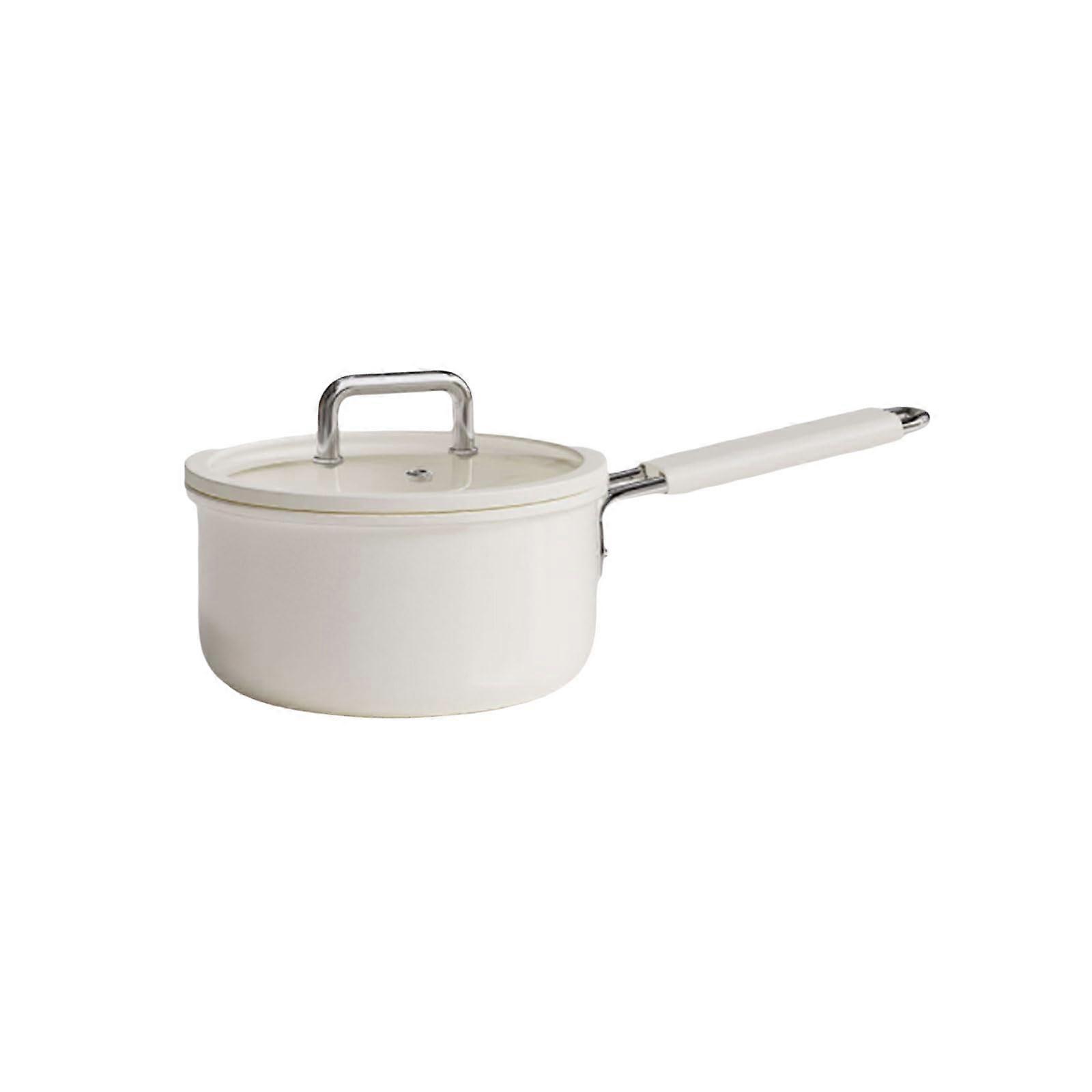 NonStick Milk Pan with Lid, Iron Ceramic Coating, Ergonomic Handle for Boiling and Heating