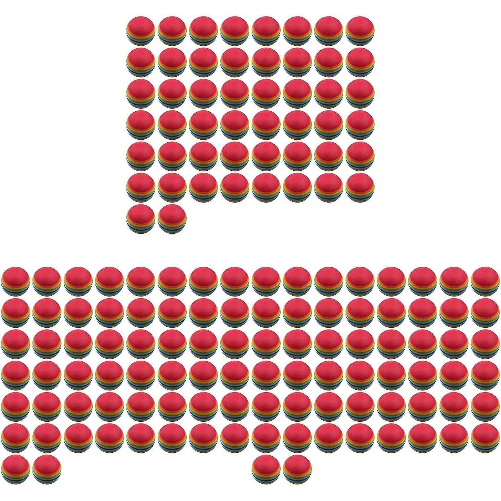150Pcs Golf Swing Training Aids Indoor Practice Sponge Foam Rainbow Balls