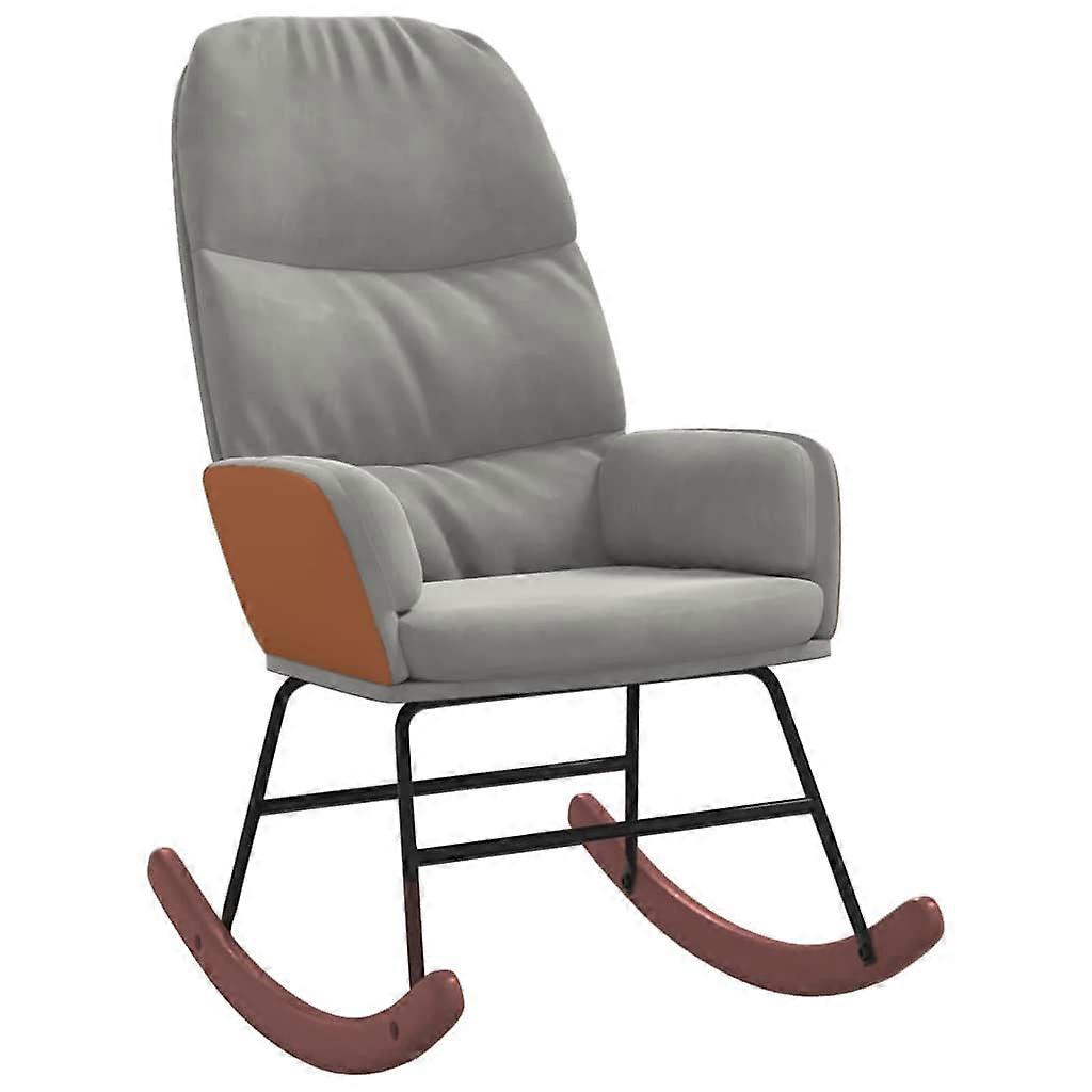 vidaXL Schommelstoel fluweel lichtgrijs