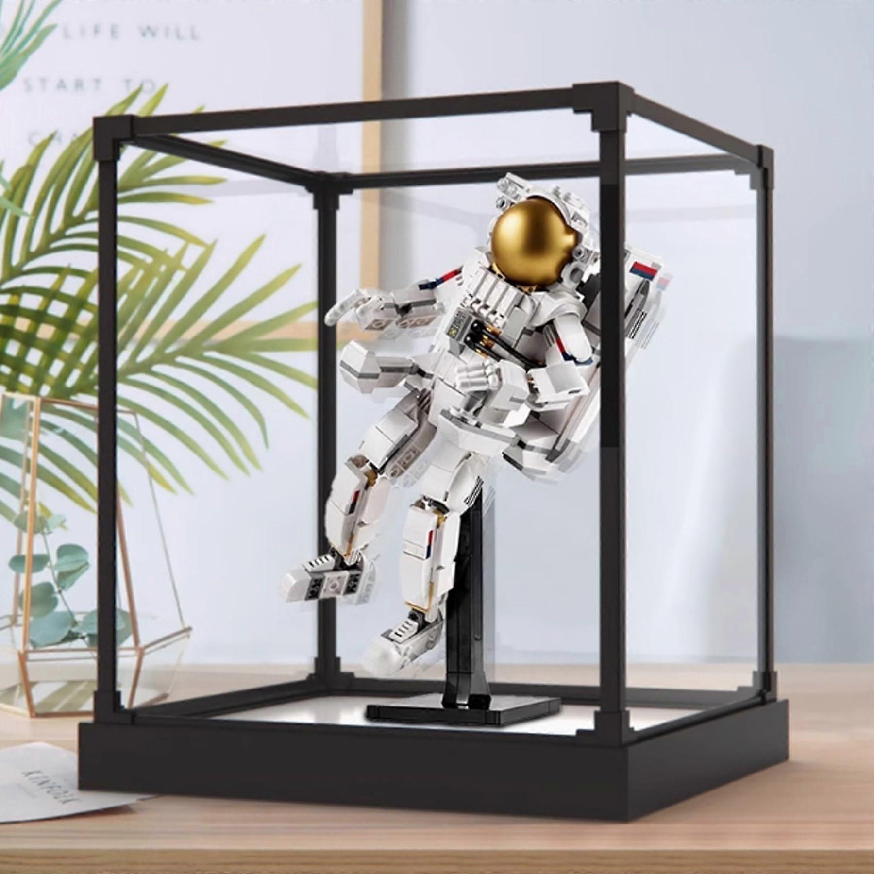 Display Case Acrylic Dustproof Box for  31152 Space Astronaut with Clear Visibility and White Base