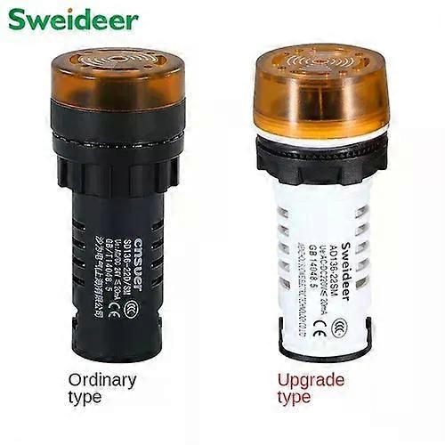 Led Indicator Light AD16-22DSM Warning Buzzer12v Hole Alarm Light with Intermittent Sound