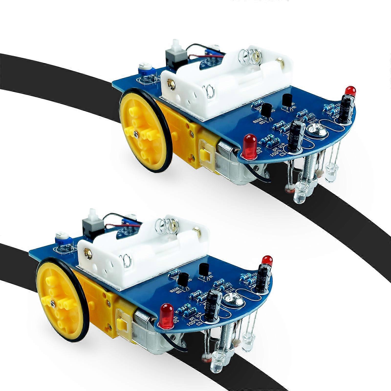 2pcs Electronic Soldering Practice Kit with Dual Voltage Comparison Module for DIY Vehicle Circuit Training