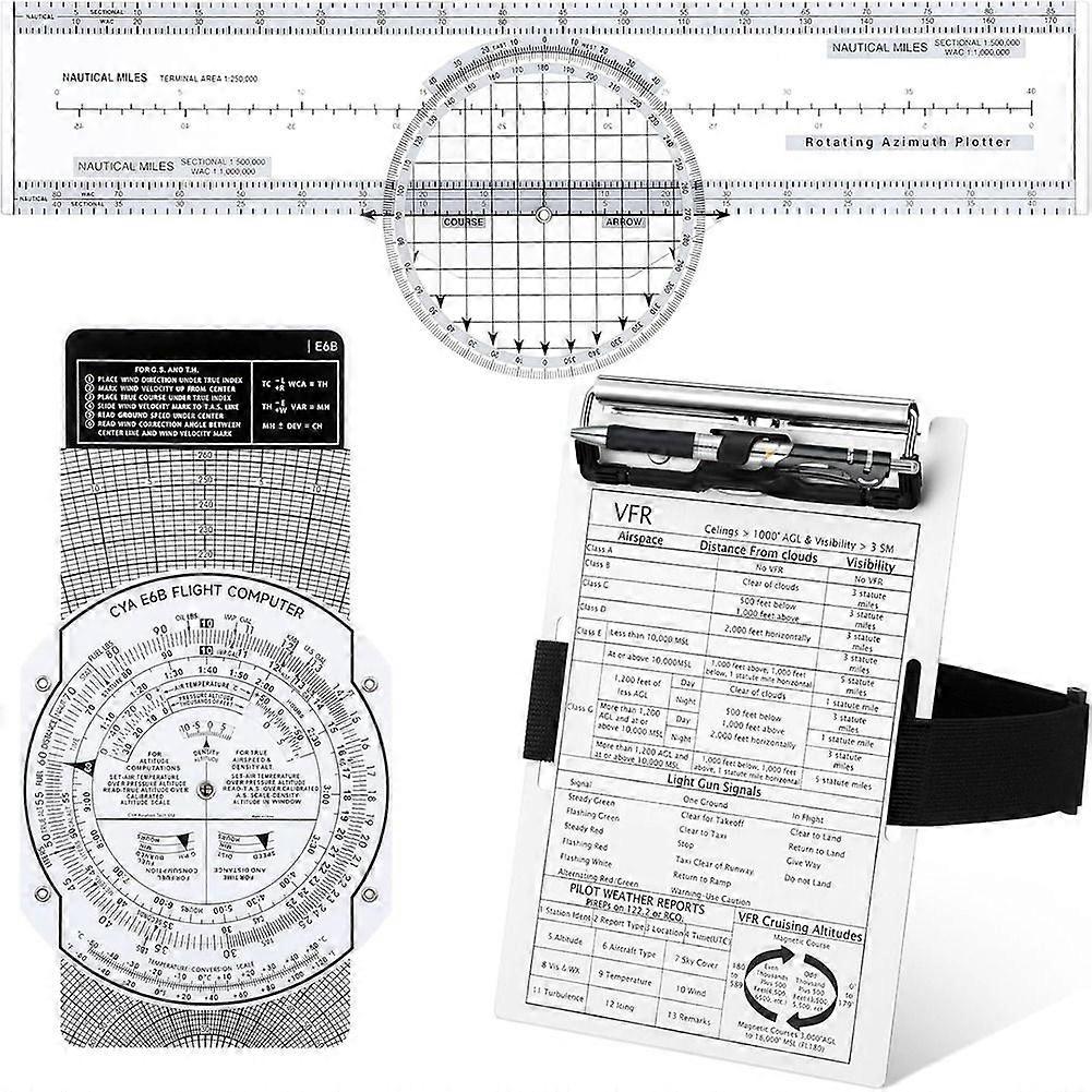 Aviation Pilot Tools Kit E6b Flight Computer Calculator Aviation Aluminum Kneeboard Essential Pilot