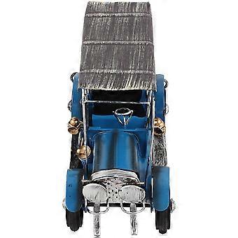 Metal Vintage Car Model Vehicle Toys Home Decoration Blue Iron Material for Photography Props 1Set