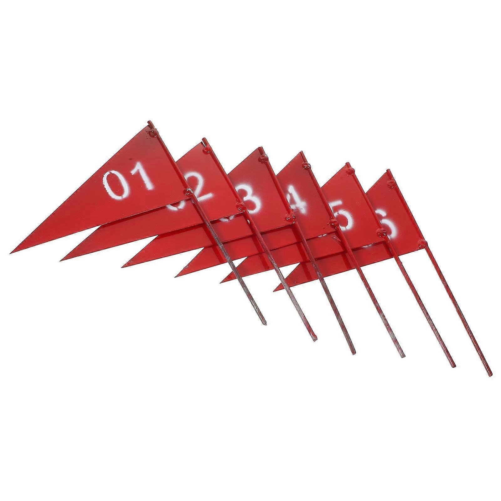 Triangle Marking Flags Iron Flags for Yard Lawn Sprinkler 6Pcs