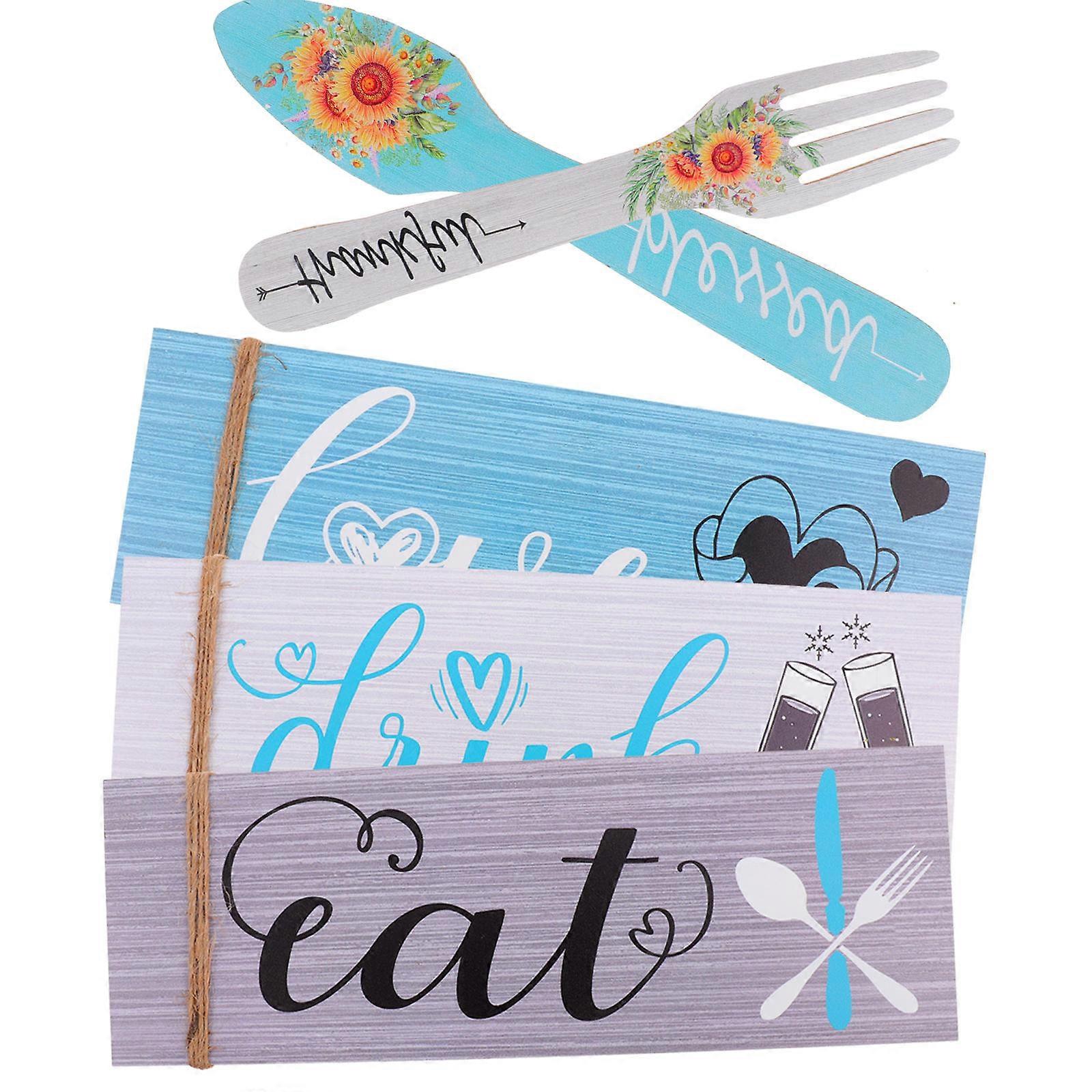 Wooden Cutter Fork Wall Decor for Restaurant 1Set Rustic Wall Decoration