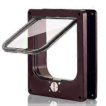 4 Ways Locking Cat Flap Door with Security Lock ABS Weatherproof Self-Closing Pet Door Easy Installation Anti Pet Dog Flap Door