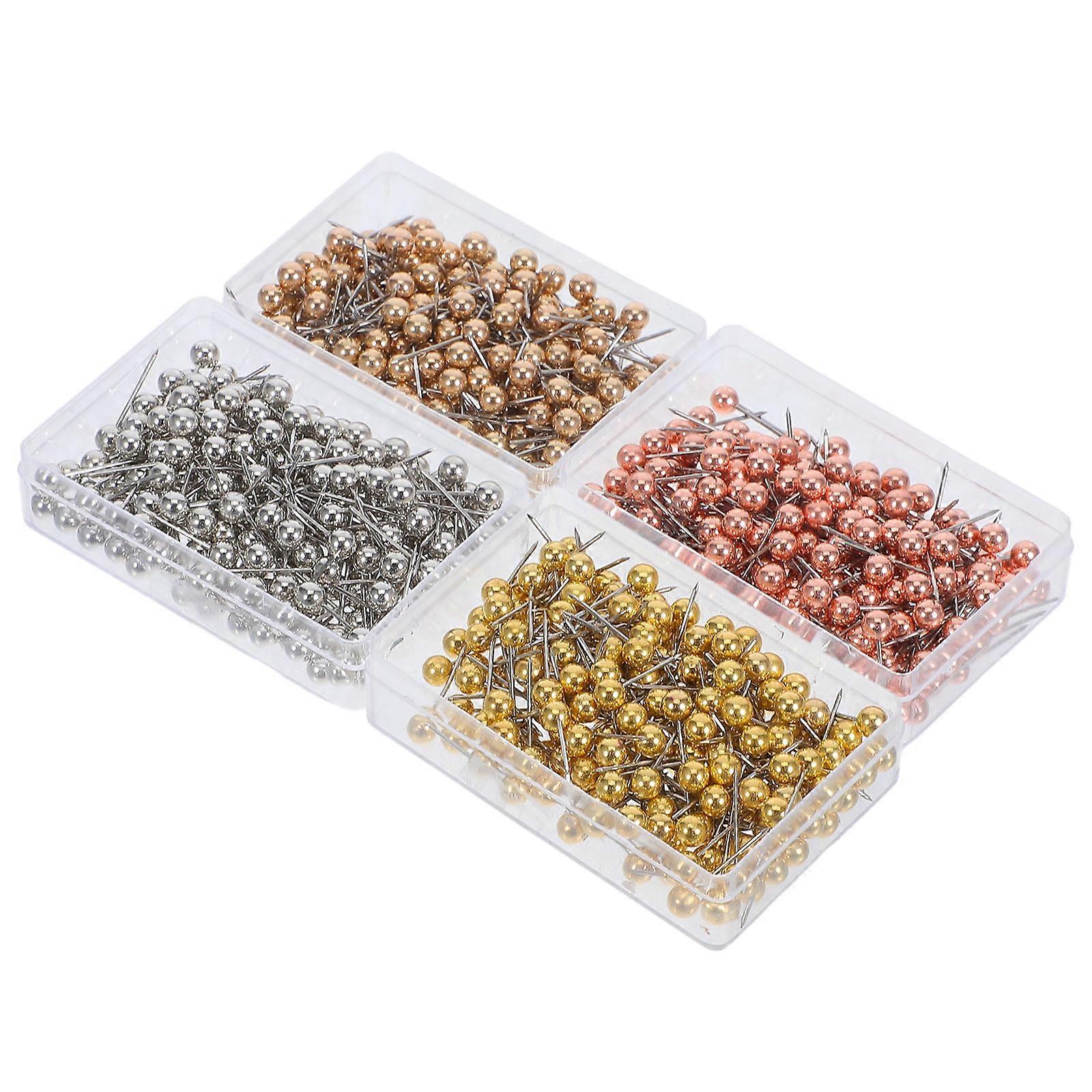 Assorted Color Plastic Round Push Pins for Holding Use 800Pcs Set