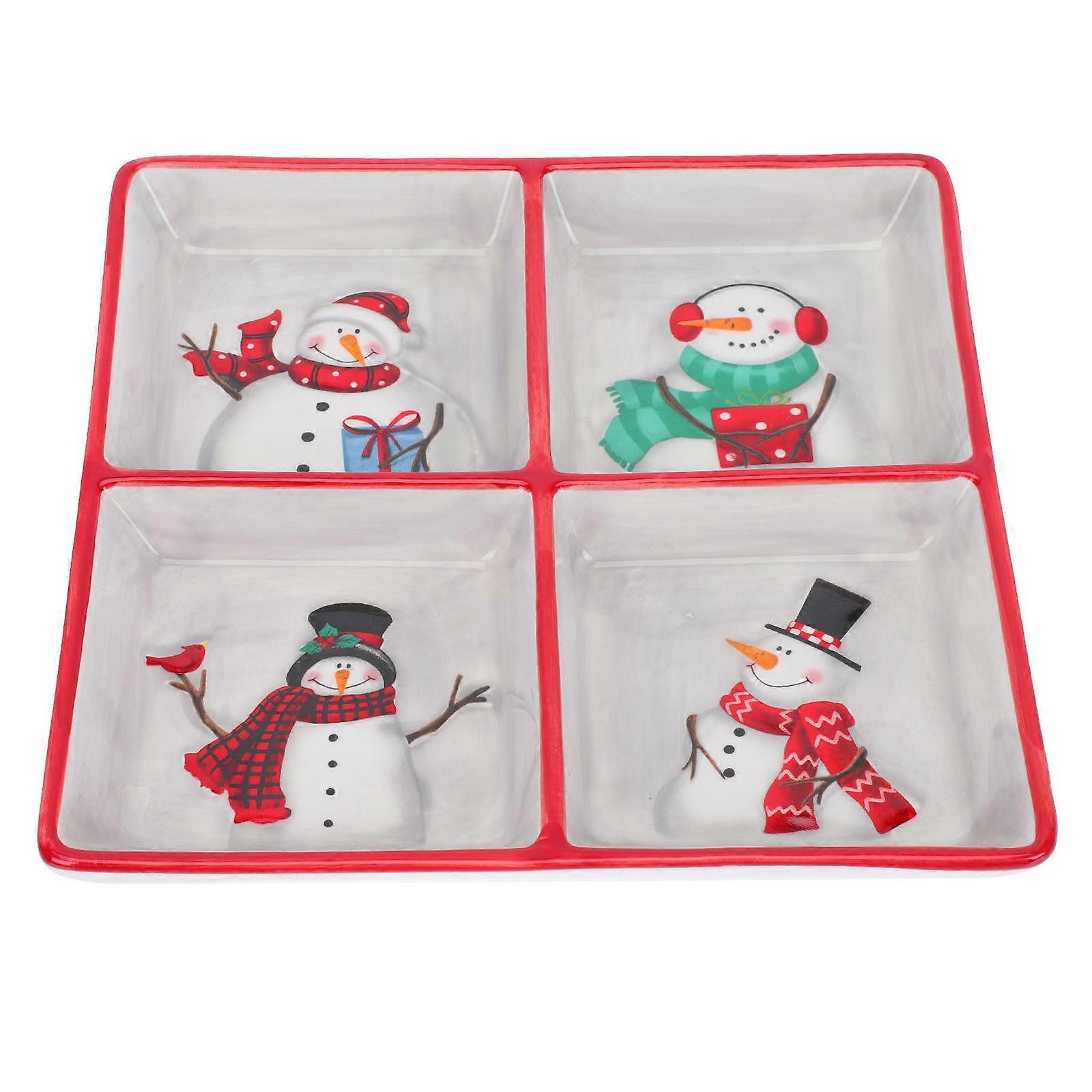 1Pcs Ceramic Fruit Tray for Storage Assorted Color Compartmented Dish
