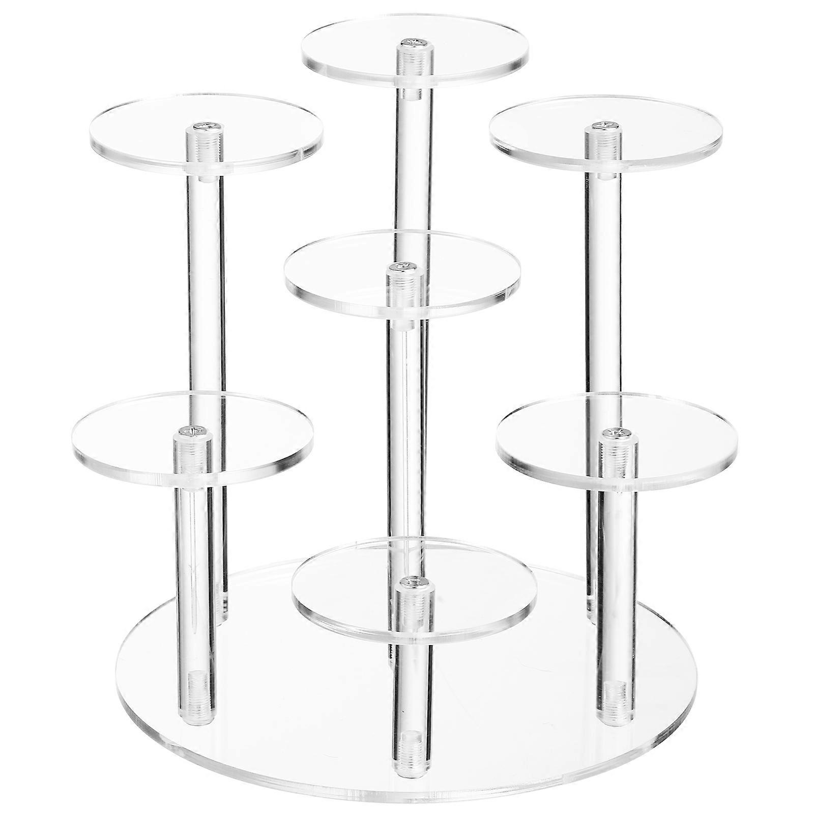 Multi Tier Acrylic Display Stand for Display 5Pcs Clear Round Riser Organizer
