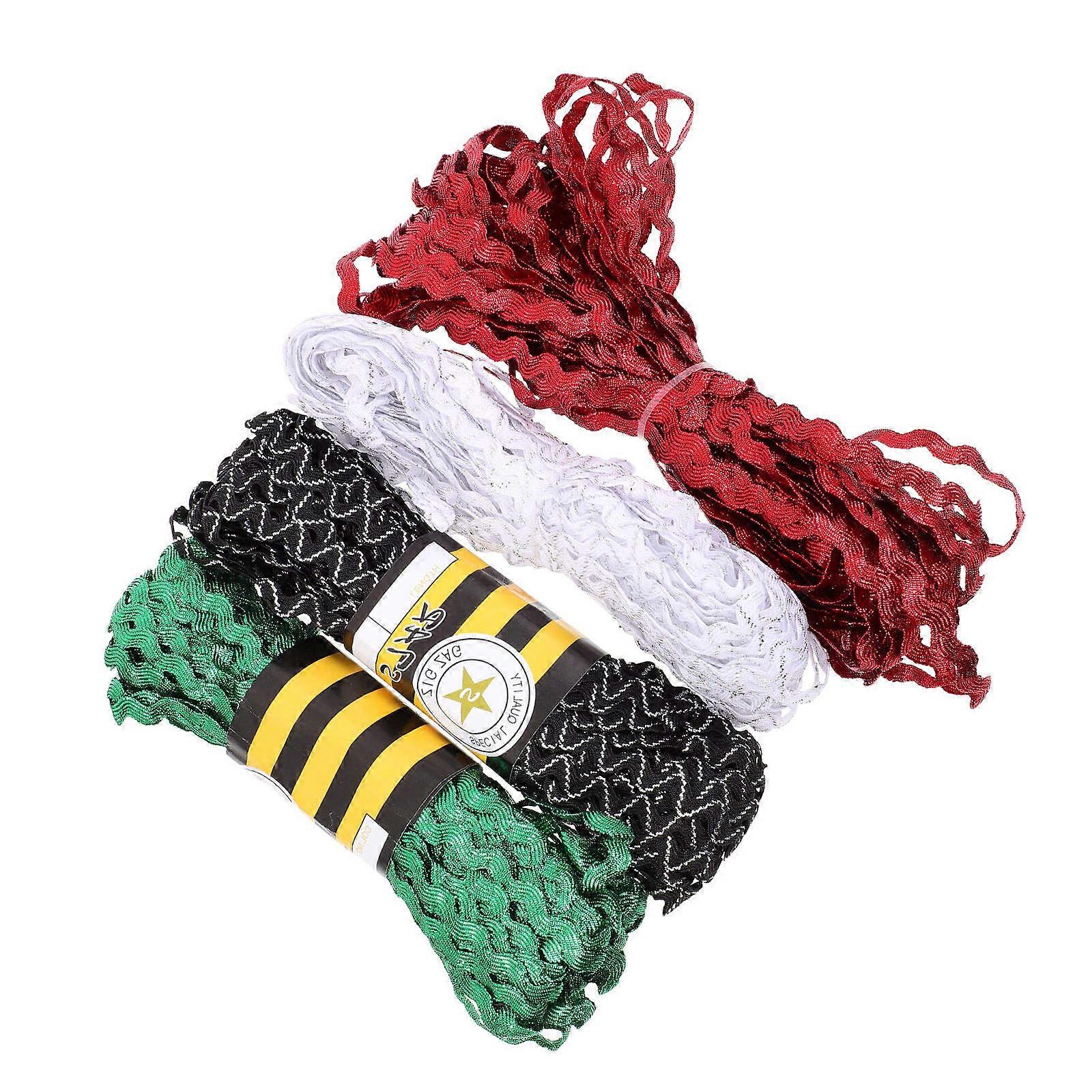 Rickrack Ribbon for Sewing 4 Rolls Durable Polyester Assorted Colors