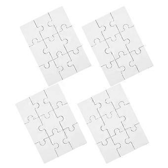 Heat Transfer Puzzles 4 Sheets Of Blank Jigsaw Puzzle Pieces For Team Building White Wooden