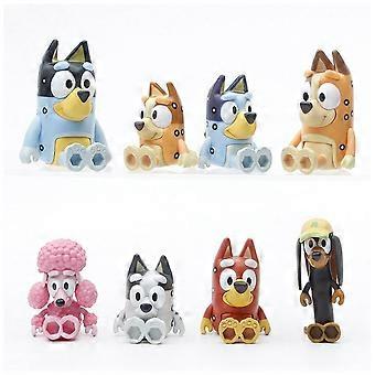 Bluey Family & Friends Action Figure Set - 8 Pieces Including Bluey, Bingo, Mum, Dad & Friends for Imaginative Play