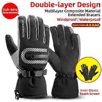 40 Degree Winter Cycling Gloves Thermal Waterproof Windproof Mtb Bike Gloves For Skiing Hiking Snowmobile Motorcycle