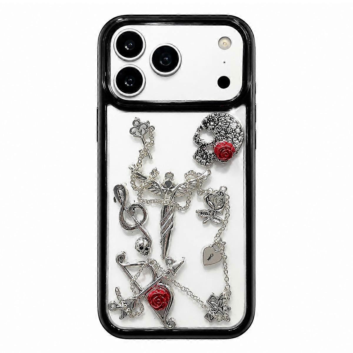Skull Rose Pattern Shockproof PC Phone Case