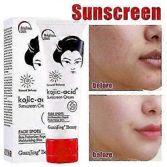 Kojic Acid Whitening Uv Sunscreen Cream Sunblock Sun Protection Moisturizing Spf50 Pa+++ 80g