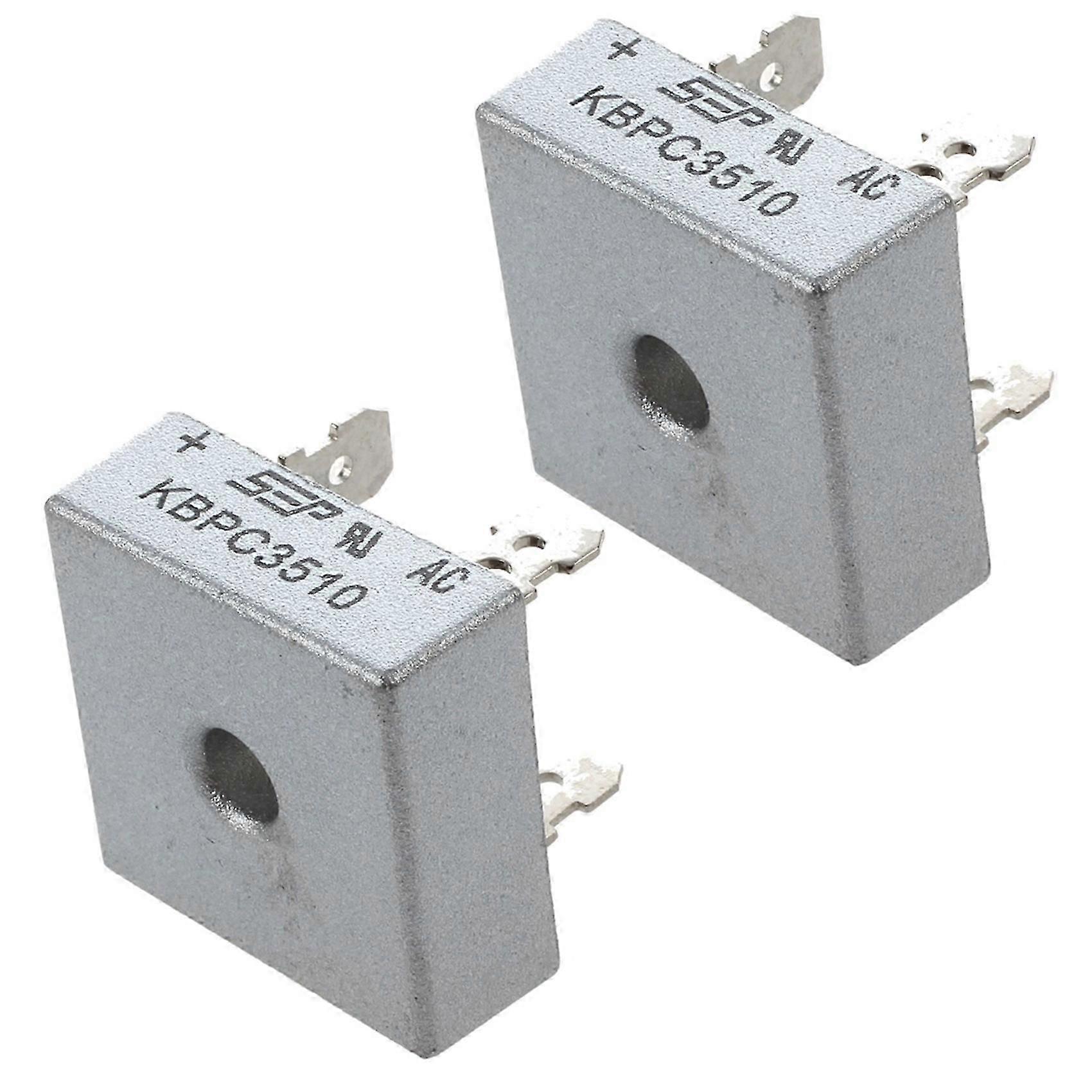 2PCS Single-Phase Square Bridge Rectifier, 1000V 35A for PCB Mount