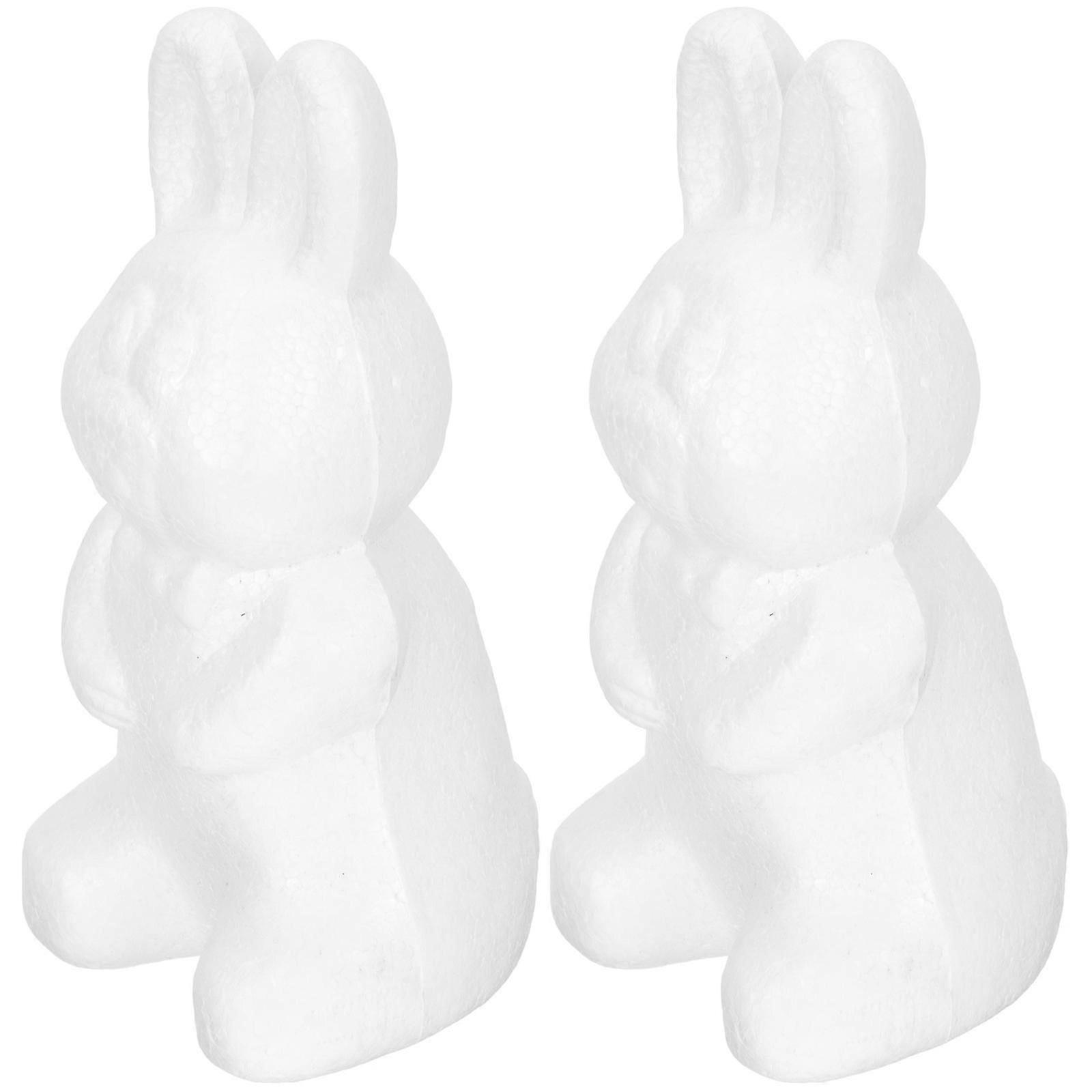 Foams Models for Easter Party White Bunny Shape 2Pcs Set