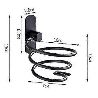 Soporte para secador de pelo, free punch secador de pelo rack en espiral - negro