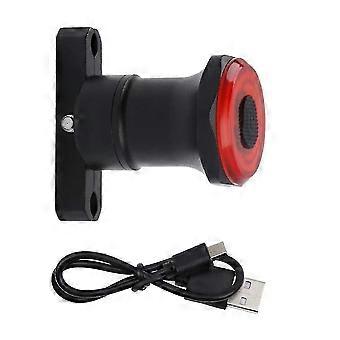 Bike Sensor Light Taillight Intelligent Induction Brake Rear Usb Rechargeable Led Bicycle Safety Smart Lamp(black)