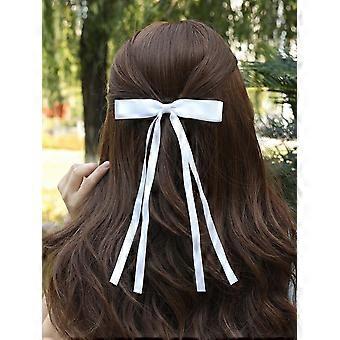 4pcs Hair Clips for Women Tassel Ribbon Bowknot Hair Clips with Long Tail, Women Hair Clip for Girl, Solid Hair Clips Long Hair Accessories Barrettes 