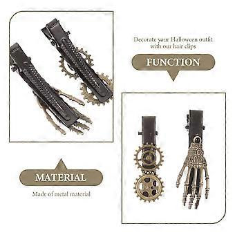4 pcs  Women Hair Clips Halloween Party Hairpins Skeleton Hands Steampunk Hair Clips Mini Hair Accessories
