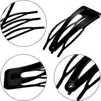 24 pinzas para el cabello de metal negro con doble agarre para mujer, pasadores para el cabello para peinados de salón y diarios.