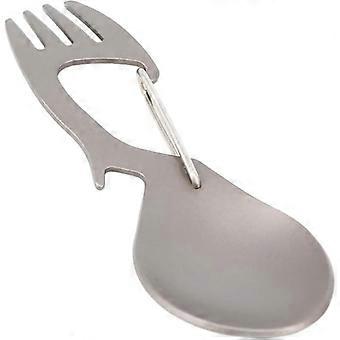 3 in 1 Camping Utensil Set Spork with Bottle Opener and Clip, Rust Resistant Travel Spoon Fork