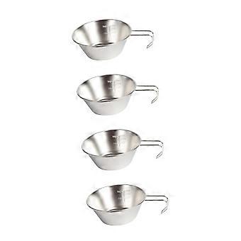 4 Pack Stainless Steel Camping Cups and Outdoor Bowls Set for Hiking BBQ Easy Clean MultiFunction