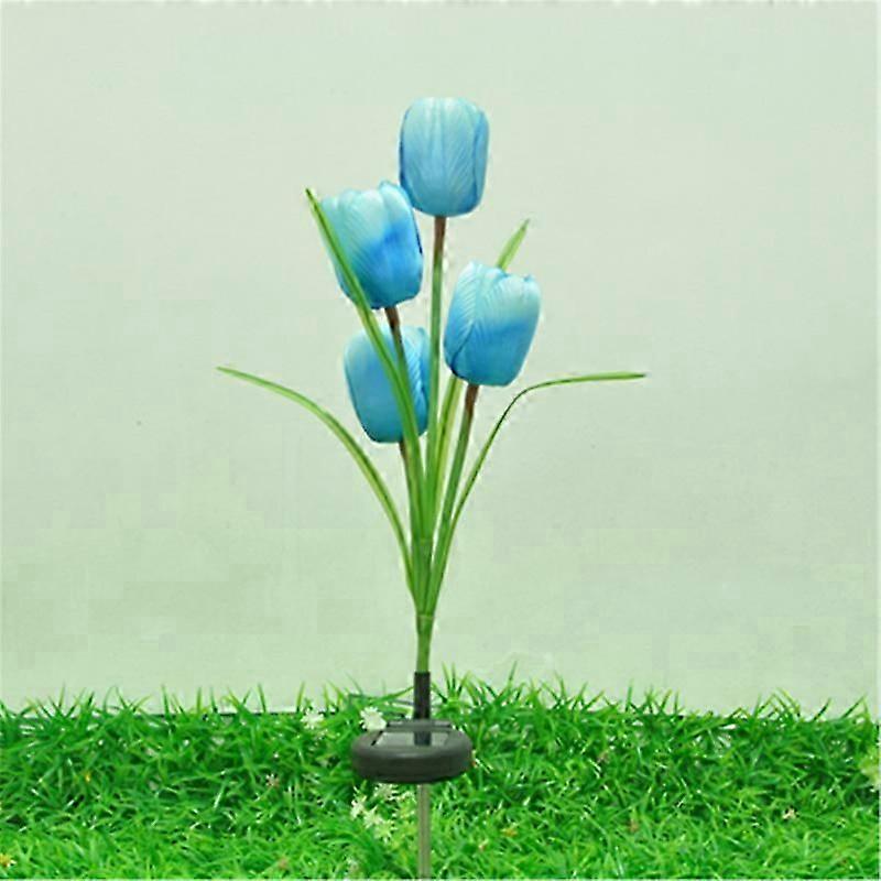 Simulated flower LED solar tulip lamp