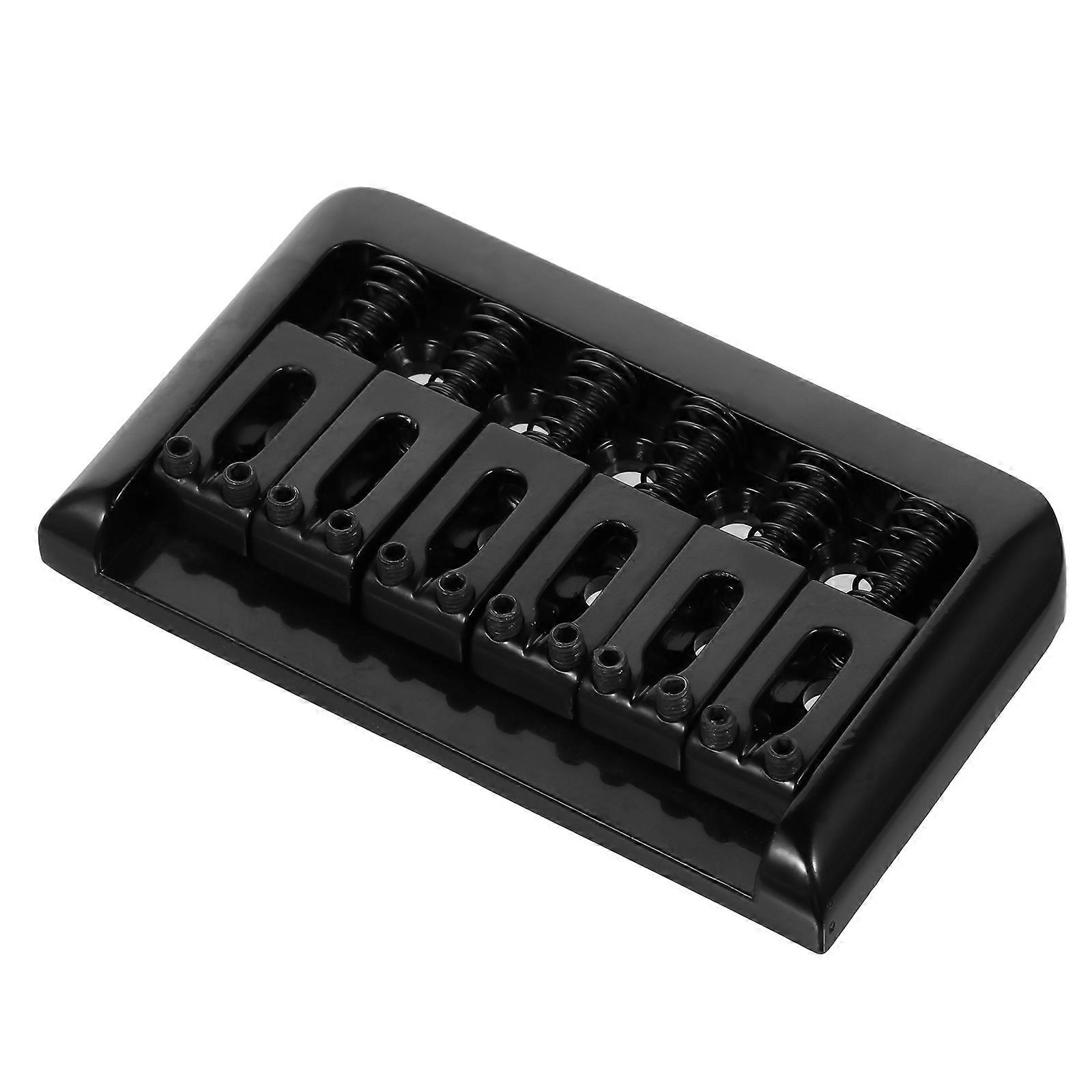 1 Set 6 String Guitar Fixed Bridge Hardtail Bridges Replacement Part Black