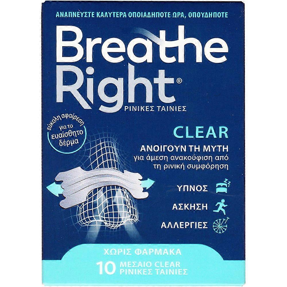 Breathe Right Clear Medium Nasal Strips 10pcs