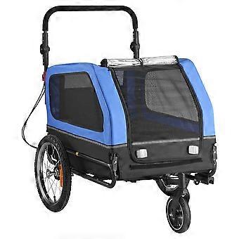 Przyczepka rowerowa dla psa, wytrzymuje do 40 kg, wózek 2 w 1, transporter rowerowy dla małych i dużych psów